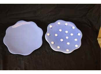 Pair Of Blue And White Plates