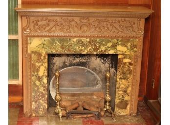 Vintage Electric Fireplace With Mantle (C-42)