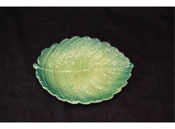 Vintage Green Leaf Plate Made In Italy