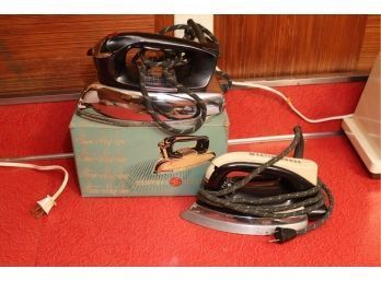 Pair Of Vintage Steam Irons GE And Westinghouse