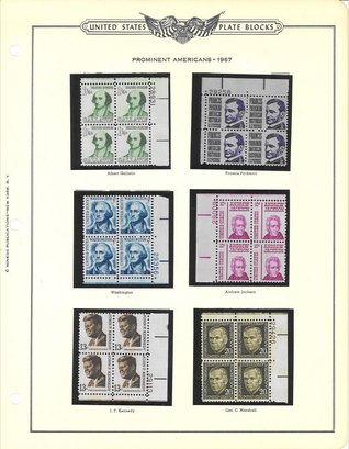 United States Plate Block-Prominent Americans 1967