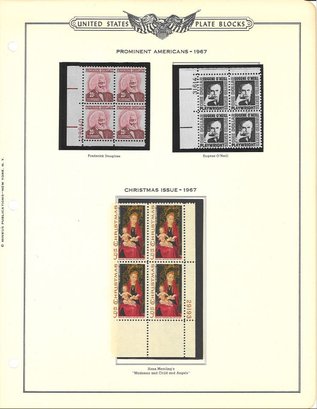 United States Plate Block-Prominent Americans 1967/Christmas Issue 1967