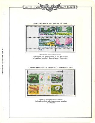 United States Plate Block-Beautification Of America 1969/XI International Botanical Congress 1969