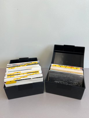 Index Card Boxes Containing Assorted Postcards (2-piece Set)