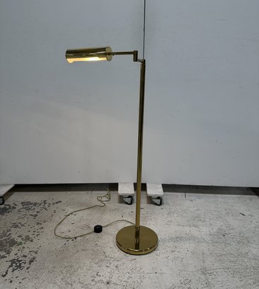 Vintage Brass (Underwriter Laboratories) Swingarm Adjustable Pharmacy Floor Lamp (1A)