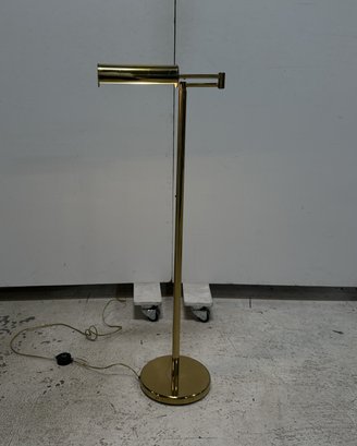 Vintage Brass (Underwriter Laboratories) Swingarm Adjustable Pharmacy Floor Lamp (1B)