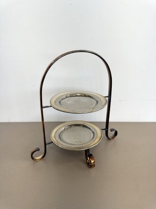Vintage WM. Rogers Silver 2-tiered Serving Tray