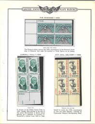 United States Plate Block-The Sciences 1963/Cordell Hull 1963/City Mail Delivery 1963