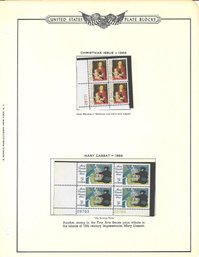 United States Plate Block-Christmas Issue 1966/Mary Cassat 1966