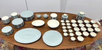 Vintage Lenox 'blue Gray' Service Set With Platinum Trim From Devon Collection (125-piece Set)