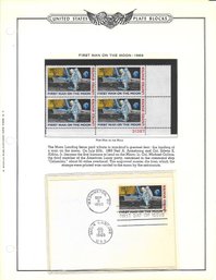 United States Plate Block-First Man On The Moon 1969