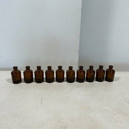 Set Of 10 Brown Bottle Bud Vases