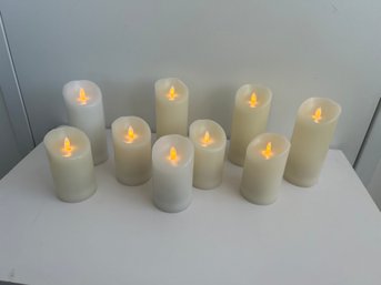 Set Of 9 Battery Operated Flameless Candles