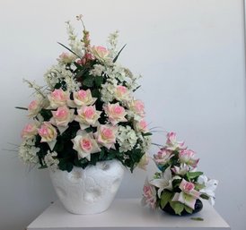 Set Of (2) Faux Flower Arrangements