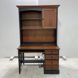 Ethan Allen Desk With Overhead Shelves