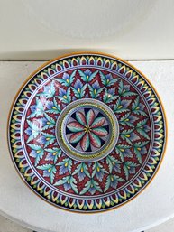 Hand Painted Italian Serving Bowl-Geometric Floral Design