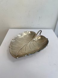 Vintage Hoka Caravelle Footed Silver Plate Leaf Dish