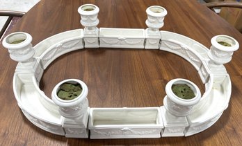 Vintage Ivory Rigattieri Ceramic Centerpiece Jardinire Ring (12-piece Set)