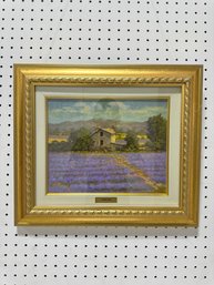 Framed Painting Of Lavender Fields By Gianni Mana (includes Certificate Of Authenticity)