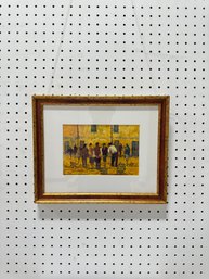 Framed Painting Of Group Of Men By Gianni Mana (includes Certificate Of Authenticity)