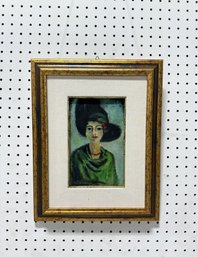 Framed Reproduction Of 'Lady In A Black Hat' (Signed Kees V. Dongen)