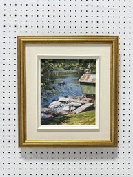 Framed 'North-Hatley: La Marina' Painting By Chantal Touchette (signed)