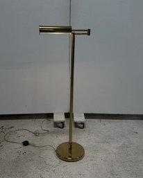 Vintage Brass (Underwriter Laboratories) Swingarm Adjustable Pharmacy Floor Lamp (1B)