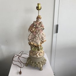 Vintage Porcelain Maiden Lamp