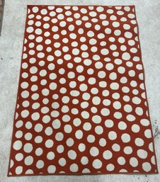 Orange Polka Dot Area Rug #1