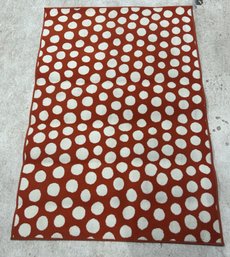 Orange Polka Dot Area Rug #2