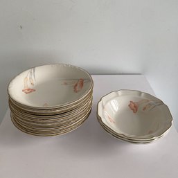 10 Hankook Floral Plates & 3 Hankook Floral Bowls