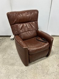 Large Brown Leather Recliner With Adjustable Headrest, Does Not Recline (#2)