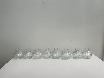 Set Of 8 Clear Bud Vases