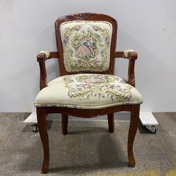 Tapestry Inspired Wood Framed Occasional Chair #2