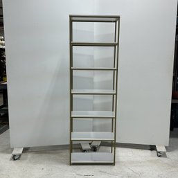 Bookcase With Matt Bronze Finish & White Shelves #1