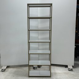 Bookcase With Matt Bronze Finish & White Shelves #