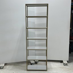 Bookcase With Matt Bronze Finish & White Shelves #3