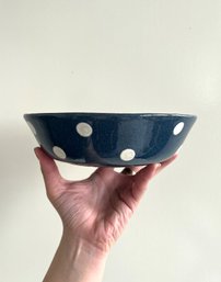 Navy Polka-dotted Ceramic Bowls (set Of 6)