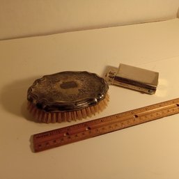 Vintage Silverplate Brush & Pocket Flashlight