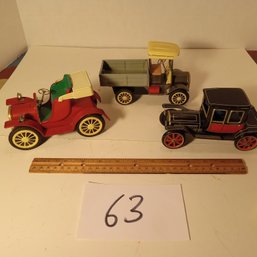 3 Vintage Friction Cars - Japan