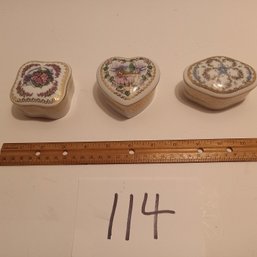 3 Vintage Heritage House Musical Trinket Boxes Lot A