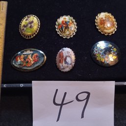 Victorian Enamel Brooch Lot