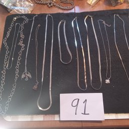 Silvertone Necklace Lot