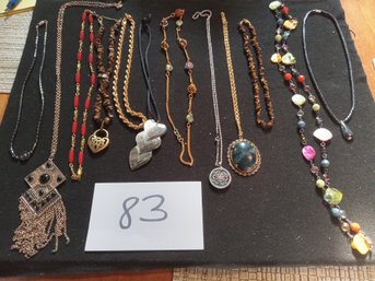 MIXED NECKLACE LOT - MINERALS/STONES