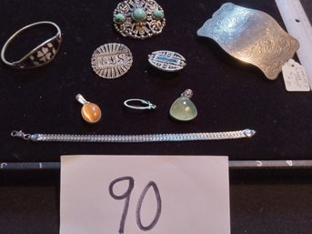 MIXED JEWELRY LOT (SOME STERLING)