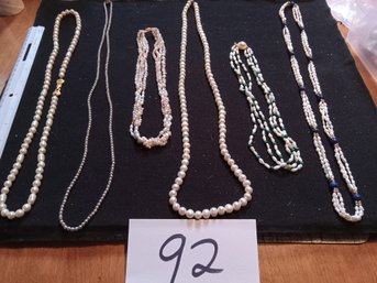 MIXED PEARL NECKLACE LOT - SOME MAKERS