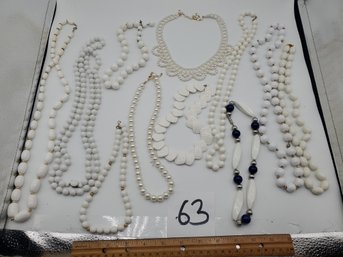 SHINY WHITE NECKLACE LOT