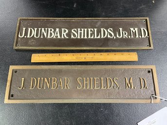 2 BRONZE DOCTOR SIGNS