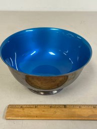 REED & BARTON BLUE ENAMEL BOWL