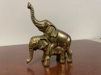 BRASS ELEPHANTS FIGURINE